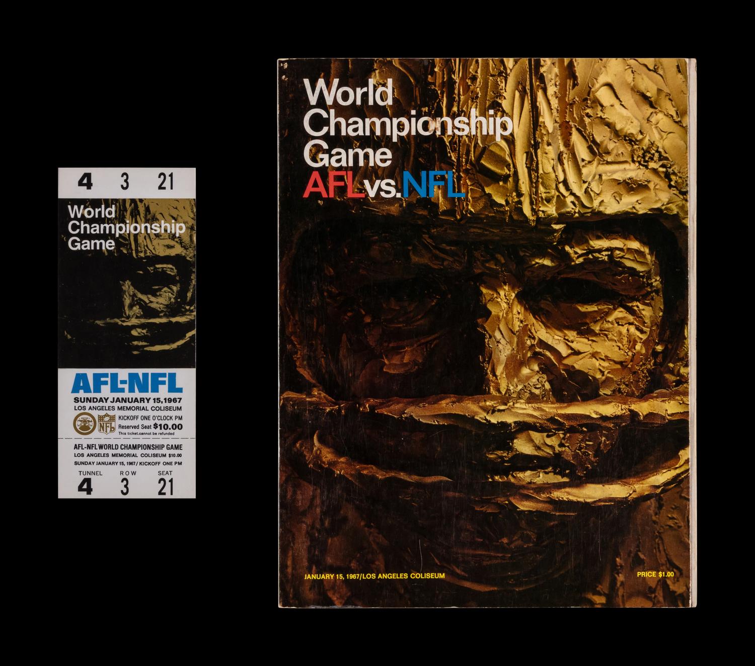 An Original January 15, 1967 Super Bowl 1 On Site Game Program With Proof Ticket