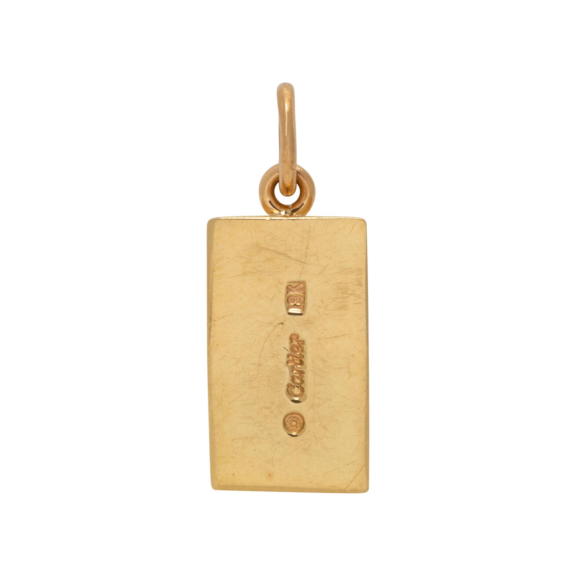 CARTIER, GOLD BAR PENDANT
