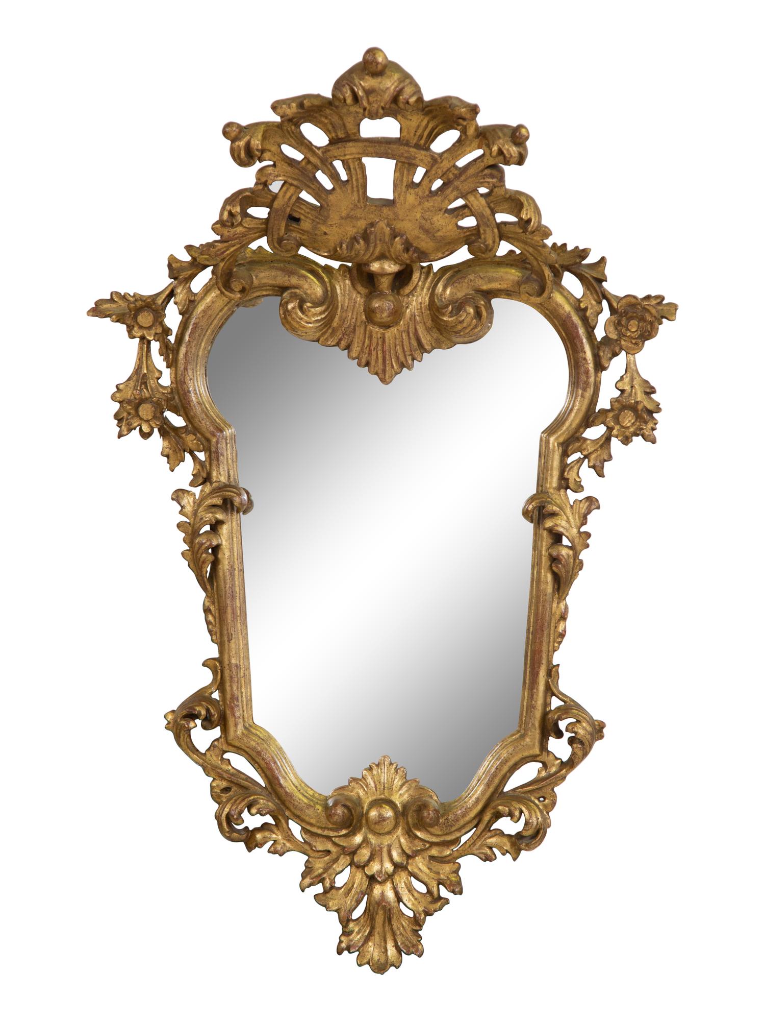 An Italian Rococo Style Giltwood Mirror