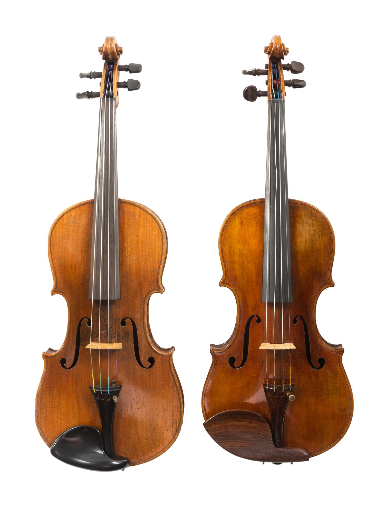 Two Reproduction Stradivarius Violins