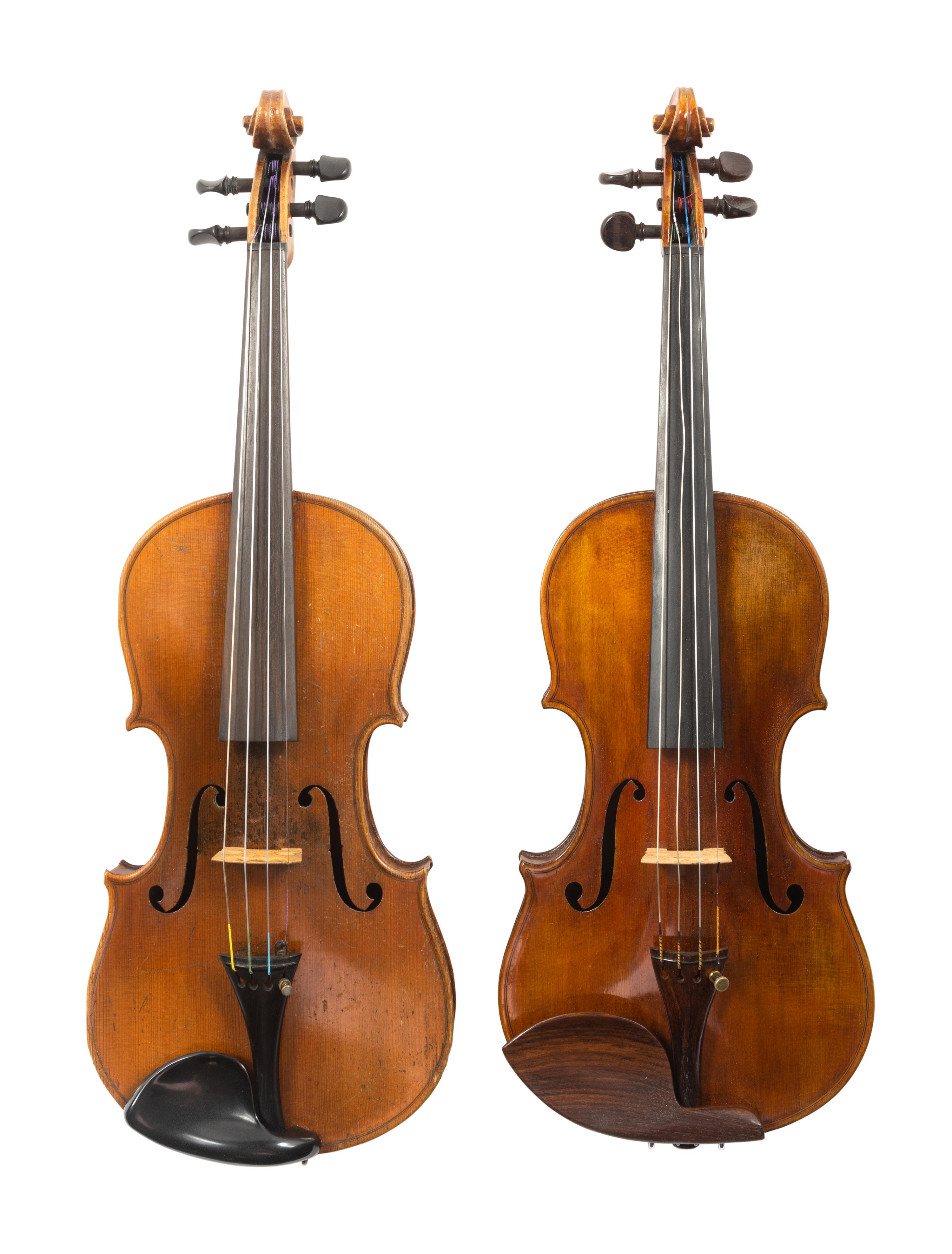 Two Reproduction Stradivarius Violins