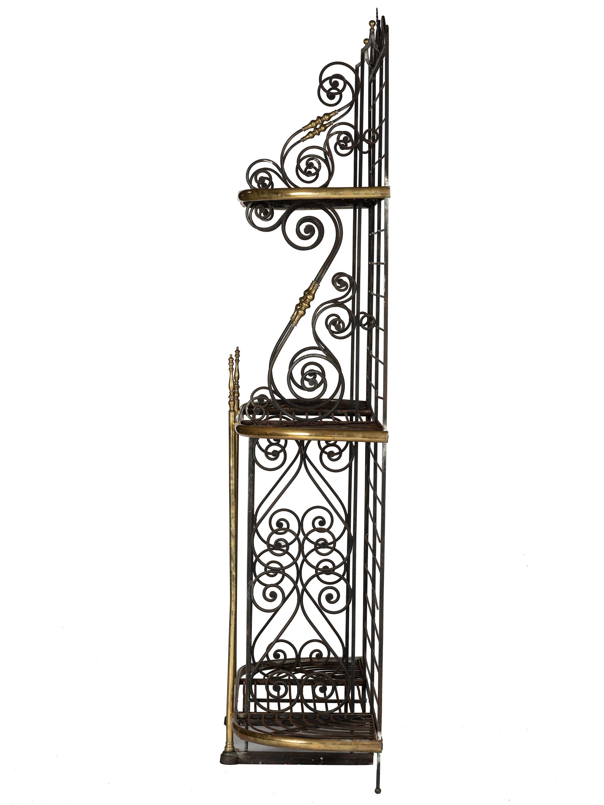 A Damerval Freres Cast Iron and Brass Baker's Rack