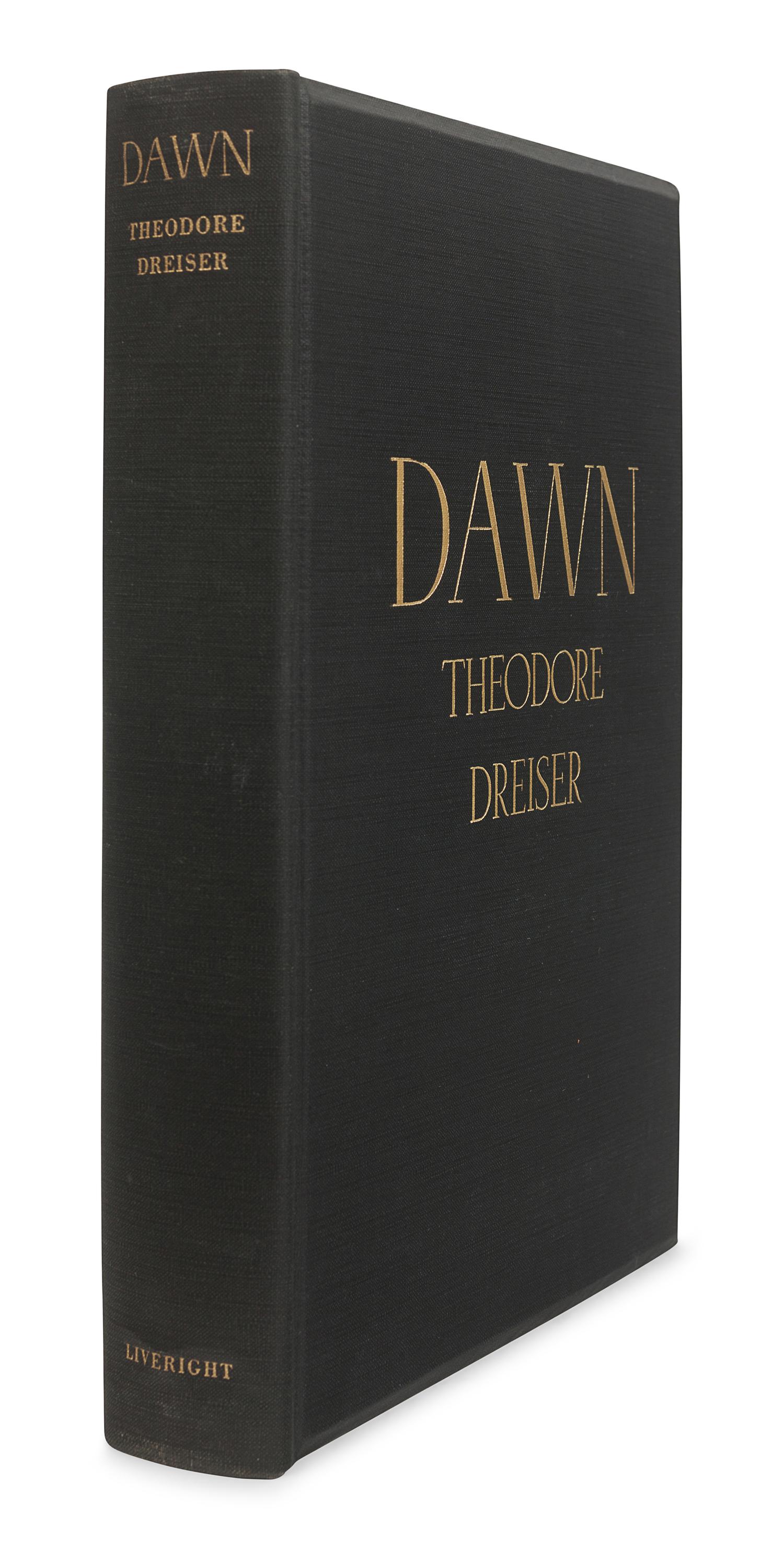 DREISER, Theodore (1871-1945). Dawn. A History of Myself. New York: Horace Liveright, Inc., 1931.