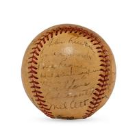 A 1946 New York Giants Team Signed Baseball Featuring Johnny Mize and Ernie Lombardi (JSA Letter of Authenticity),