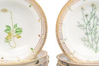 A Group of Thirteen Royal Copenhagen Porcelain Soup Plates