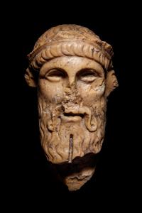A Roman Giallo Antico Marble Herm Head of Dionysos
