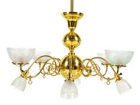 A Victorian Style Brass Chandelier