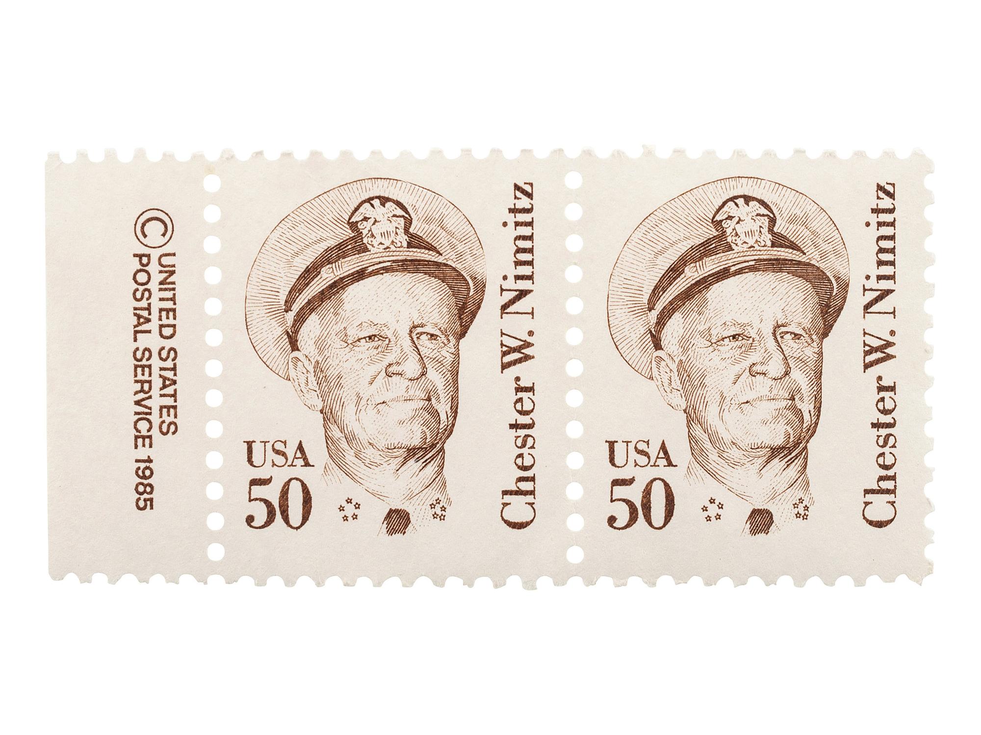 [WORLD WAR II]. NIMITZ, Chester W. (1885-1966). Autographed Japanese military currency banknote.