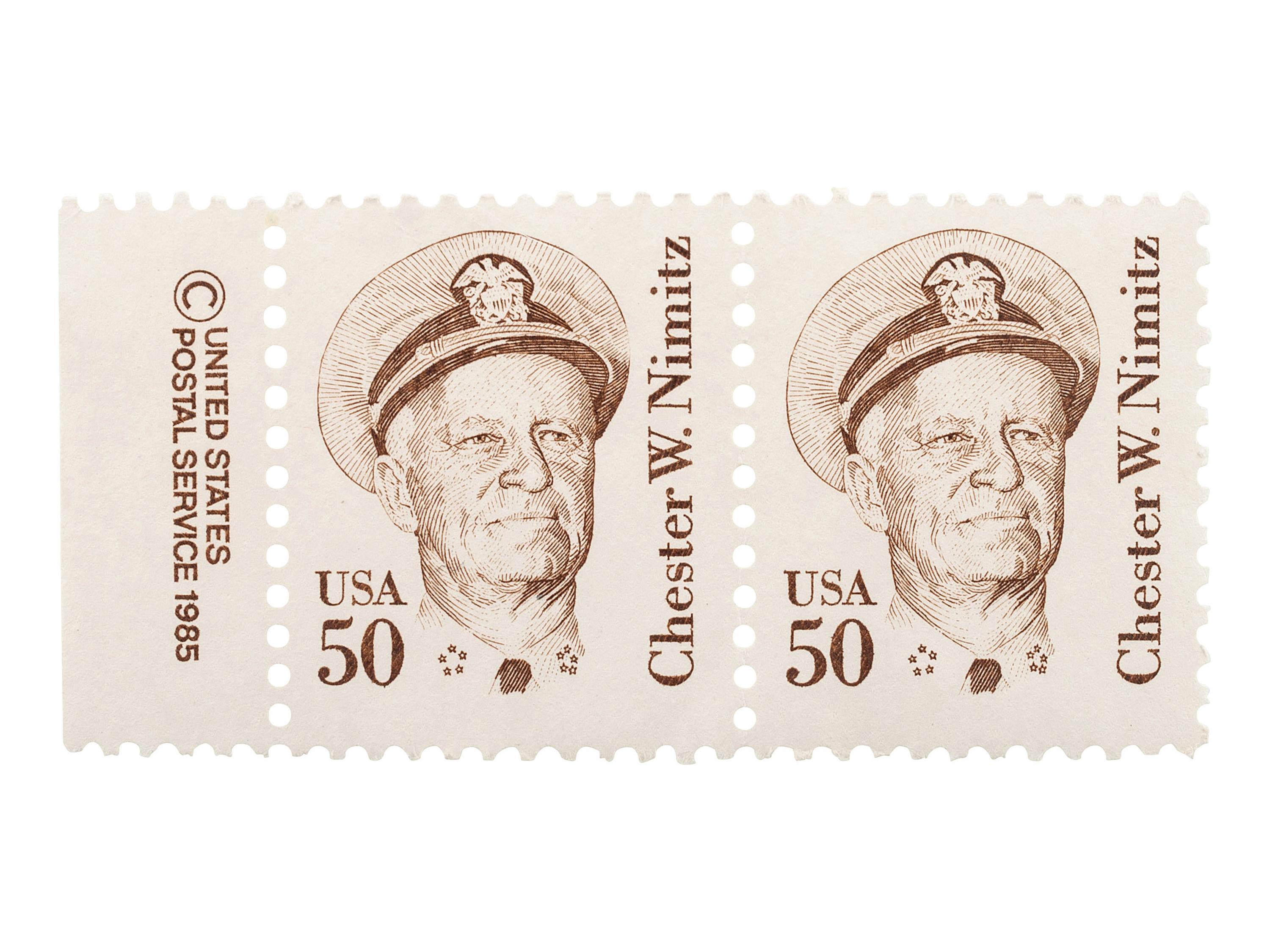 [WORLD WAR II]. NIMITZ, Chester W. (1885-1966). Autographed Japanese military currency banknote.
