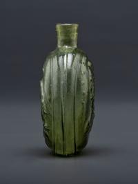 A Molded-Glass Flask in Yellow-Green