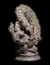 An Indian Bronze Figure of Ganesha