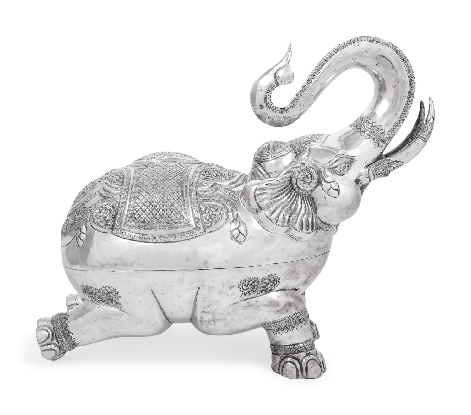 A Large Southeast Asian Silver Elephant