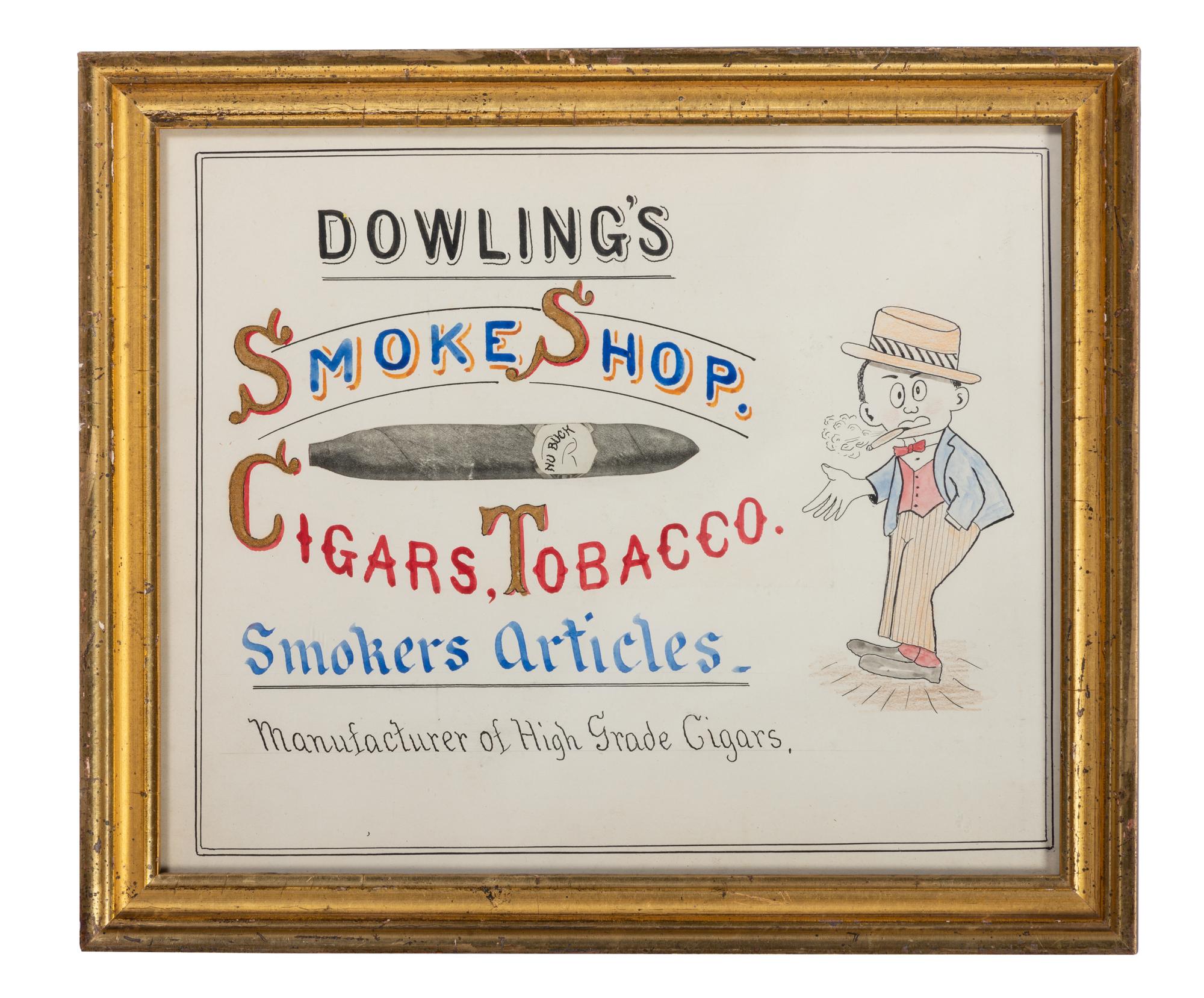 Five Framed Specialty Shop Advertising Hand Colored Prints and Watercolors