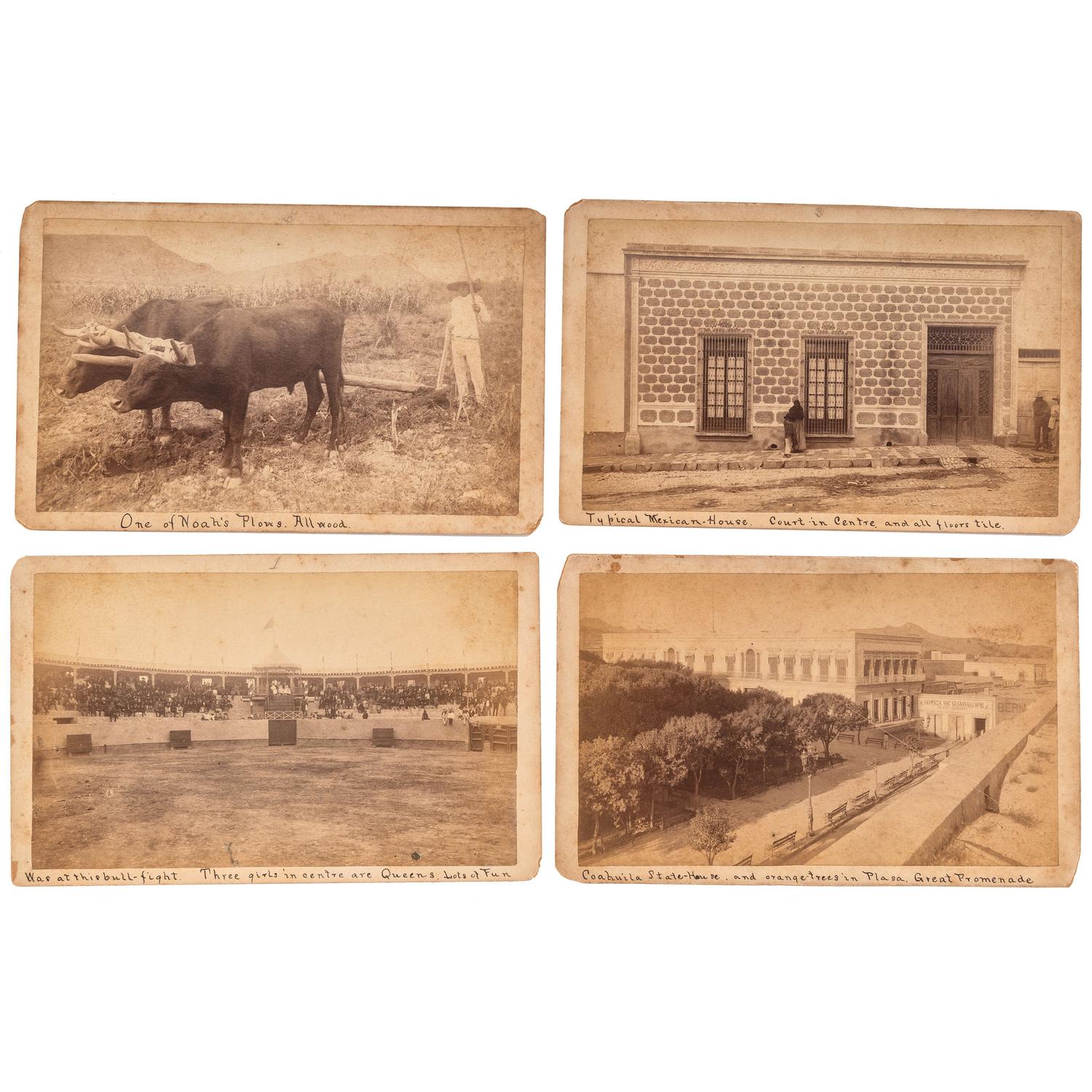 [EARLY PHOTOGRAPHY]. Four boudoir cards of Saltilla, Mexico.