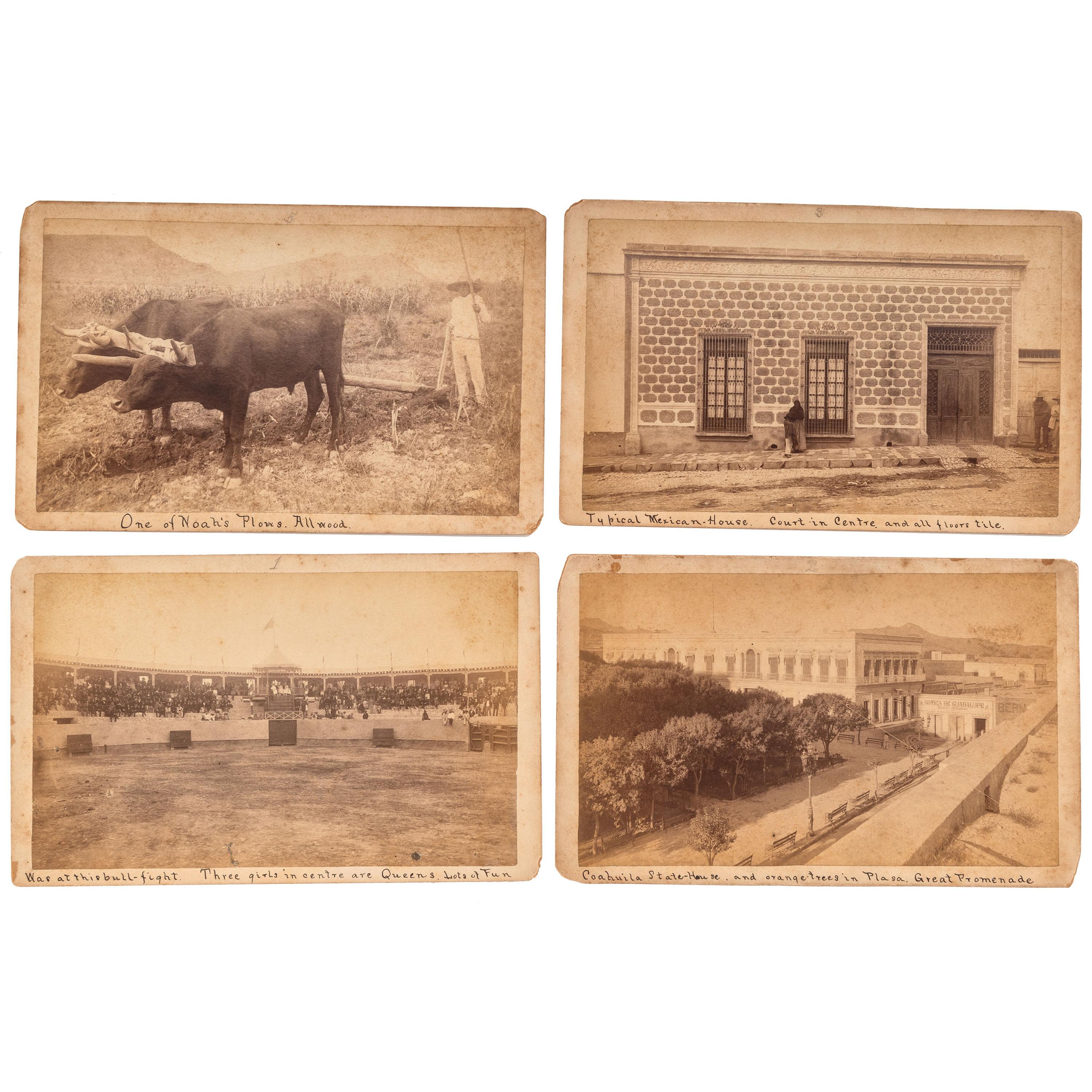 [EARLY PHOTOGRAPHY]. Four boudoir cards of Saltilla, Mexico.