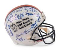 A Mike Ditka HOF Celebrity Golf Classic Multi Signed Autograph Football Helmet from The Collection of Mike Ditka