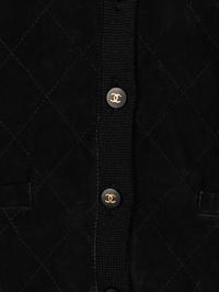 Chanel, Black Suede & Knit Cardigan