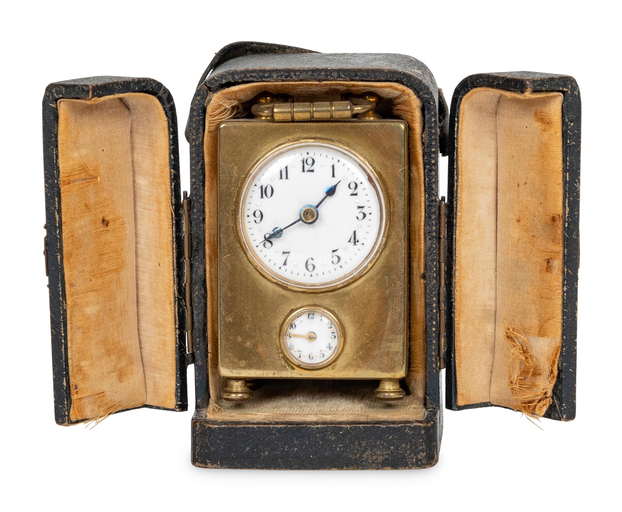 A Small French Brass Carriage Clock