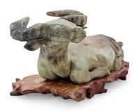 A Chinese Export Carved Hardstone Model of a Bull — 20TH CENTURY
