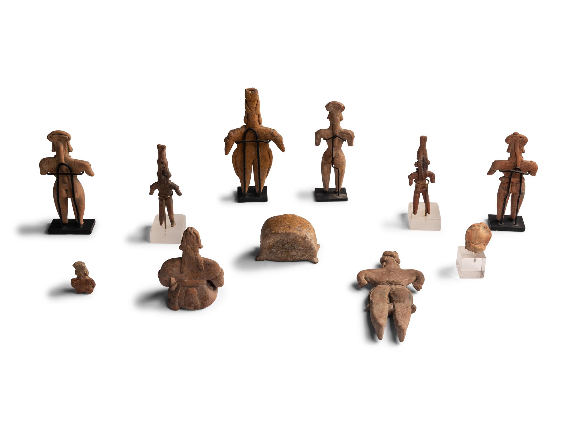 Eleven Colima and Jalisco Terracotta Figures