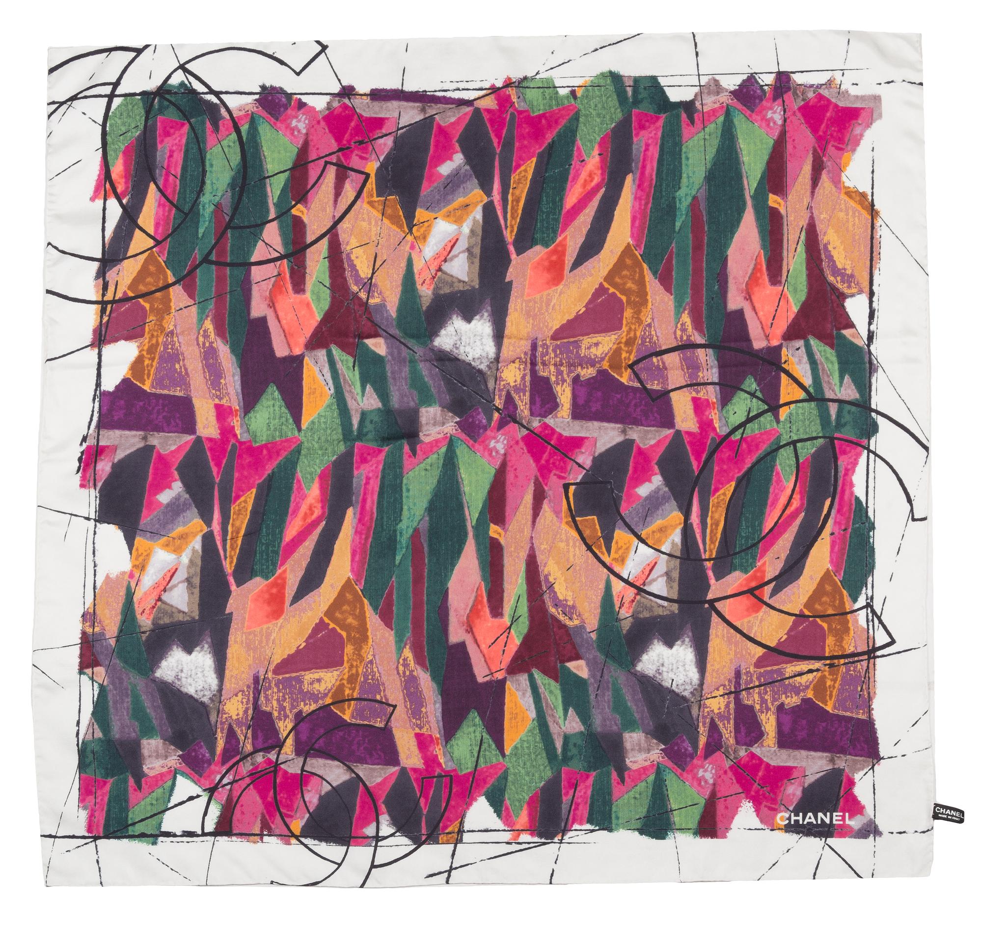 A Chanel Multicolor Silk Scarf, 35" x 35".