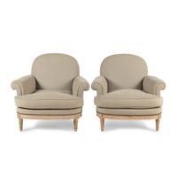 A Pair of Louis XVI Style Painted Armchairs