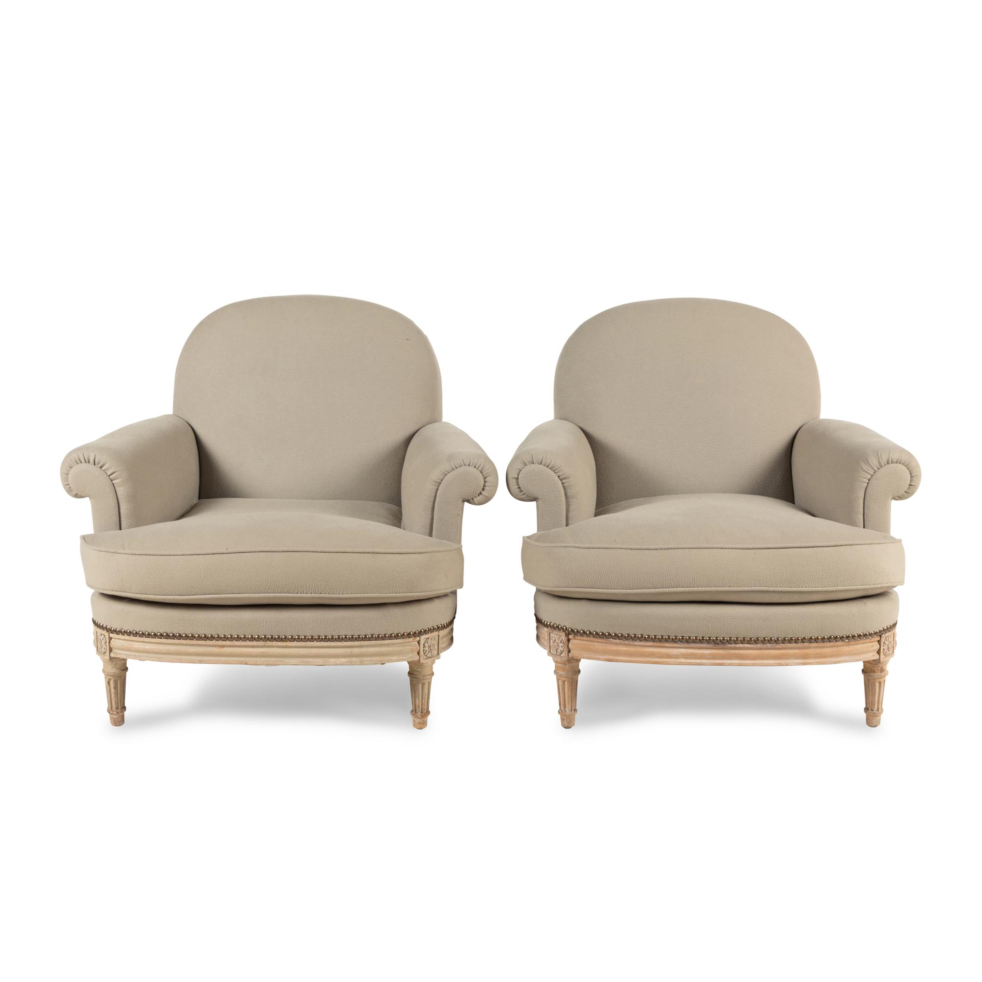 A Pair of Louis XVI Style Painted Armchairs