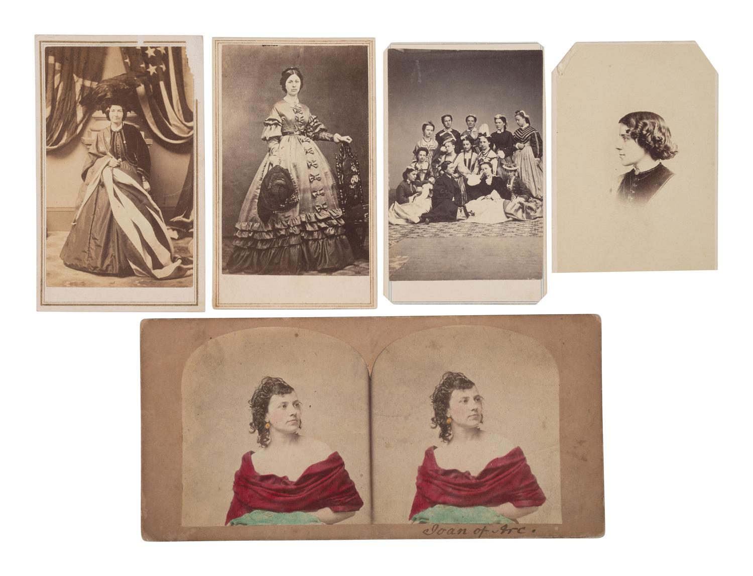 [CIVIL WAR]. Women for the Union. A group of images ft. female figures incl. Major Belle Reynolds, Pauline Cushman, and others.
