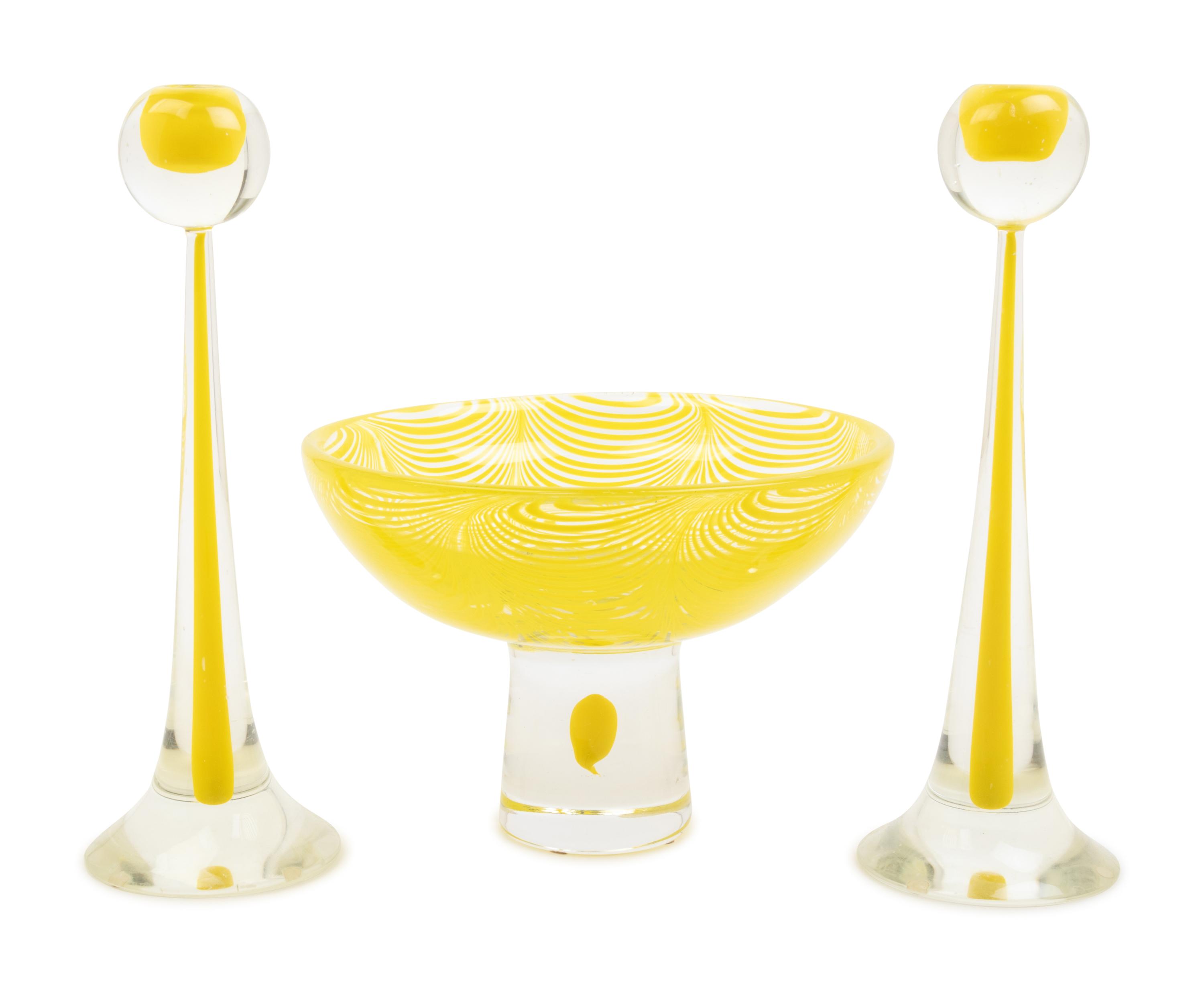 A Glass Garniture Set