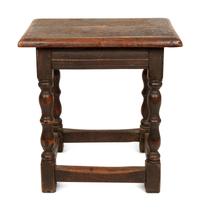 A William and Mary Oak Jointed Stool