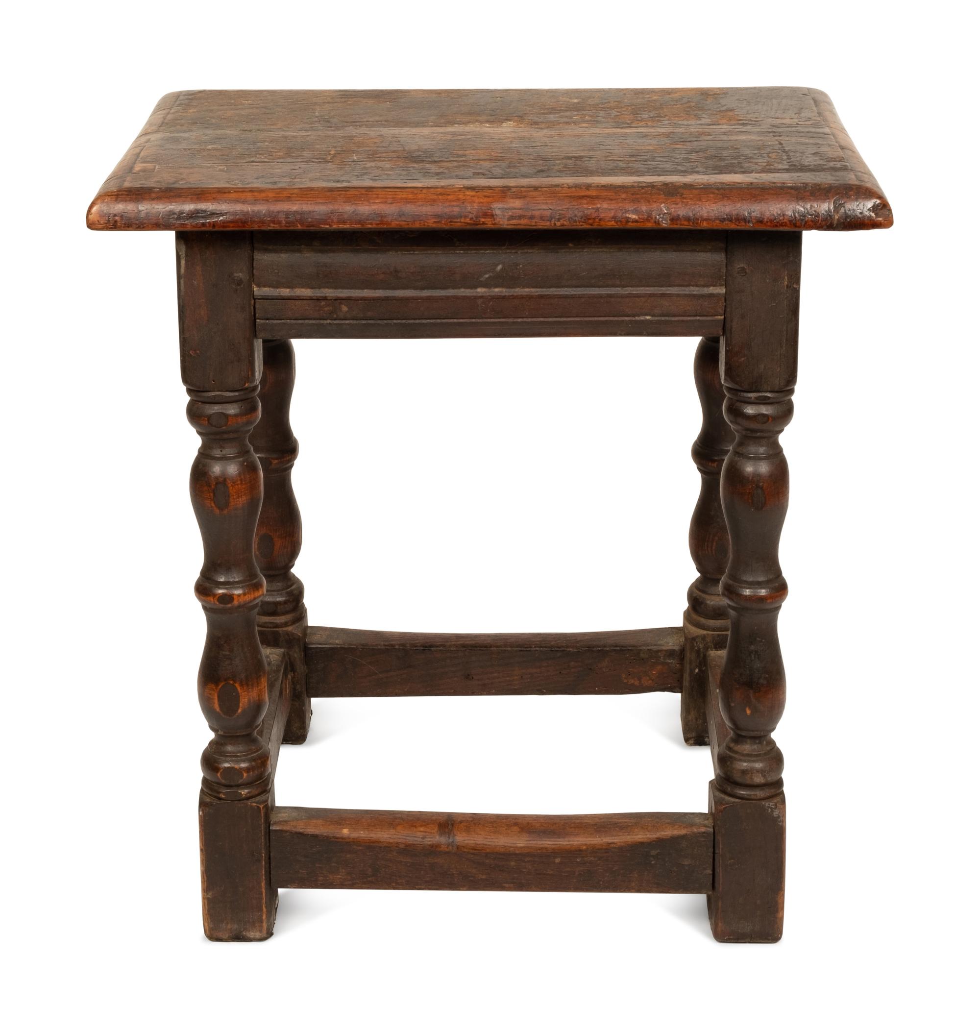 A William and Mary Oak Jointed Stool