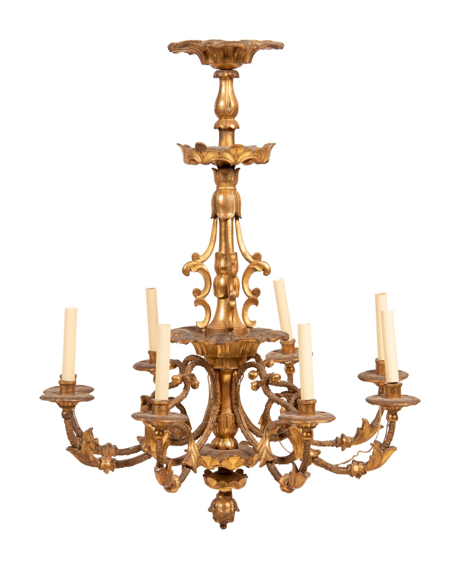 An Austrian Giltwood Eight-Light Chandelier