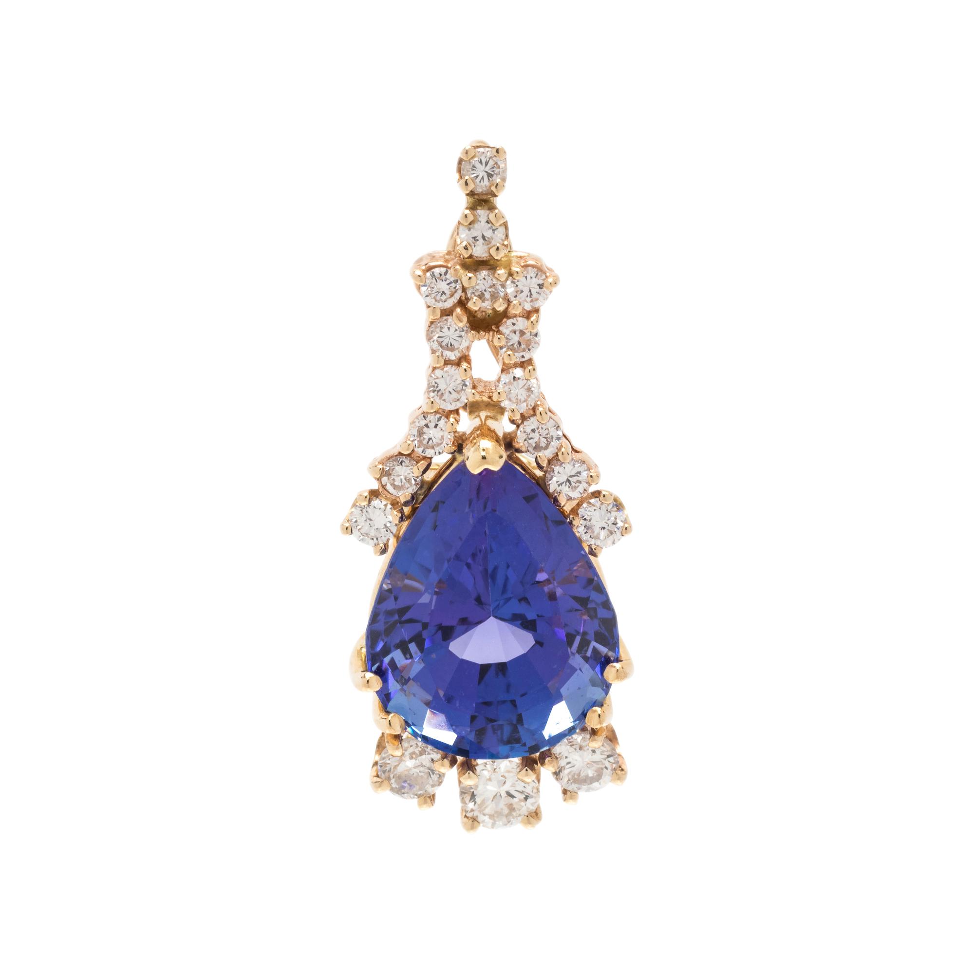 TANZANITE AND DIAMOND PENDANT