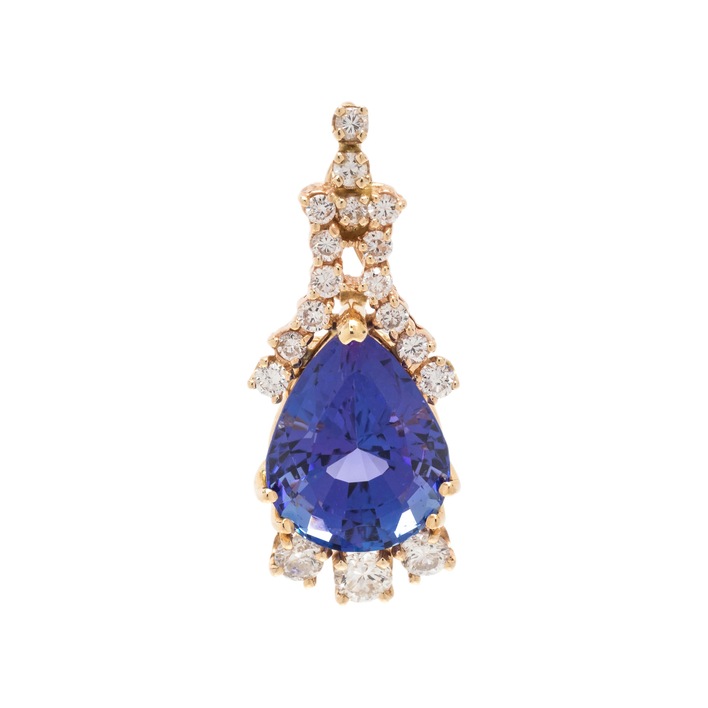 TANZANITE AND DIAMOND PENDANT