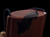A Japanese Gold, Black and Red Lacquered Cedar Wood Three-Case Inro