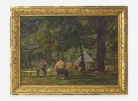 W. Van Dusen (American/19th century) - Art Class Along the River Bank