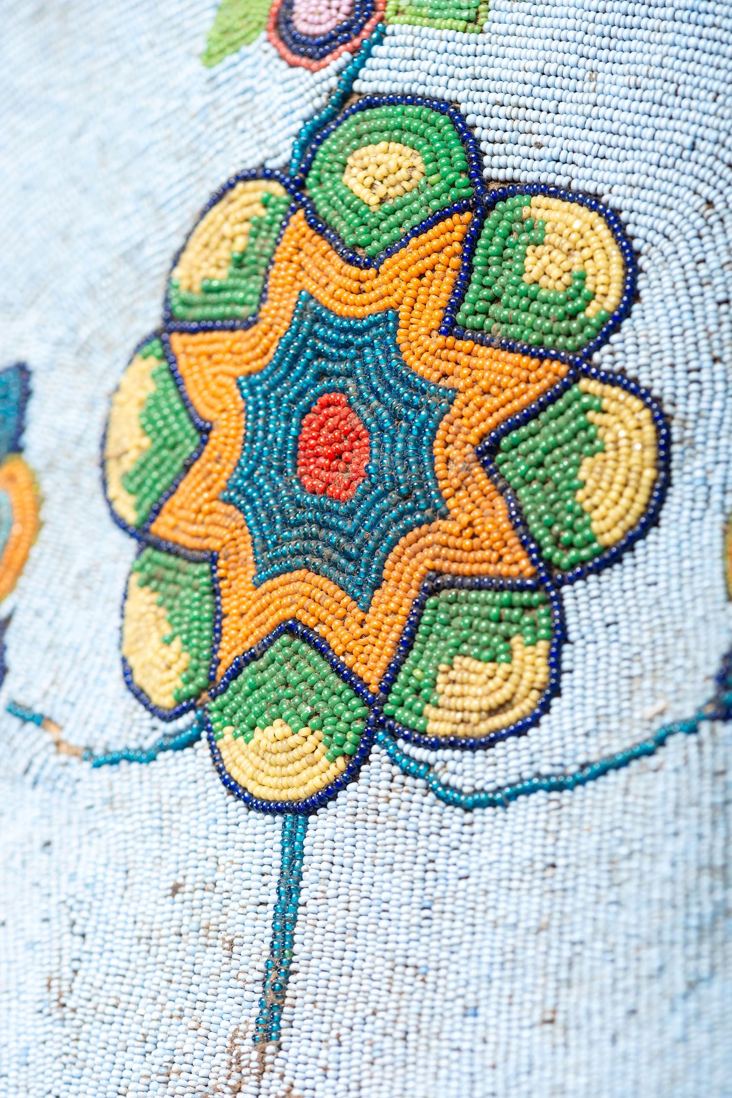 Plateau Child's Beaded Hide Cradle