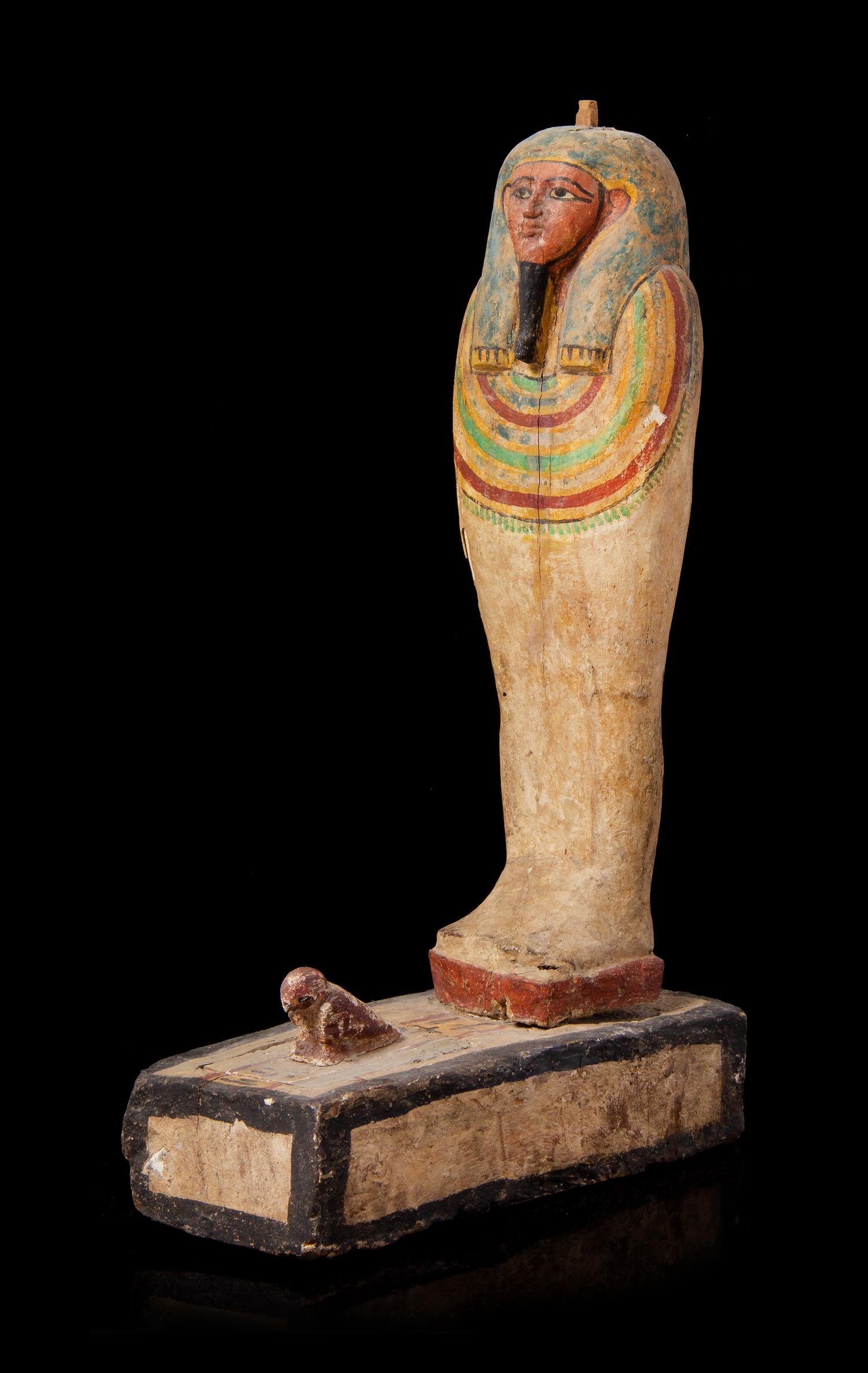 An Egyptian Painted Wood Ptah-Sokar-Osiris Height 28 1/2 inches. — LATE PERIOD TO PTOLEMAIC PERIOD, 664-30 B.C.E.