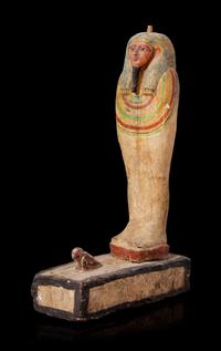 An Egyptian Painted Wood Ptah-Sokar-Osiris Height 28 1/2 inches. — LATE PERIOD TO PTOLEMAIC PERIOD, 664-30 B.C.E.