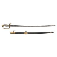 German Silver Gripped Officers Sword Inscribed to Isaiah Conley - 101st PA Infantry - POW and Prison Escapee