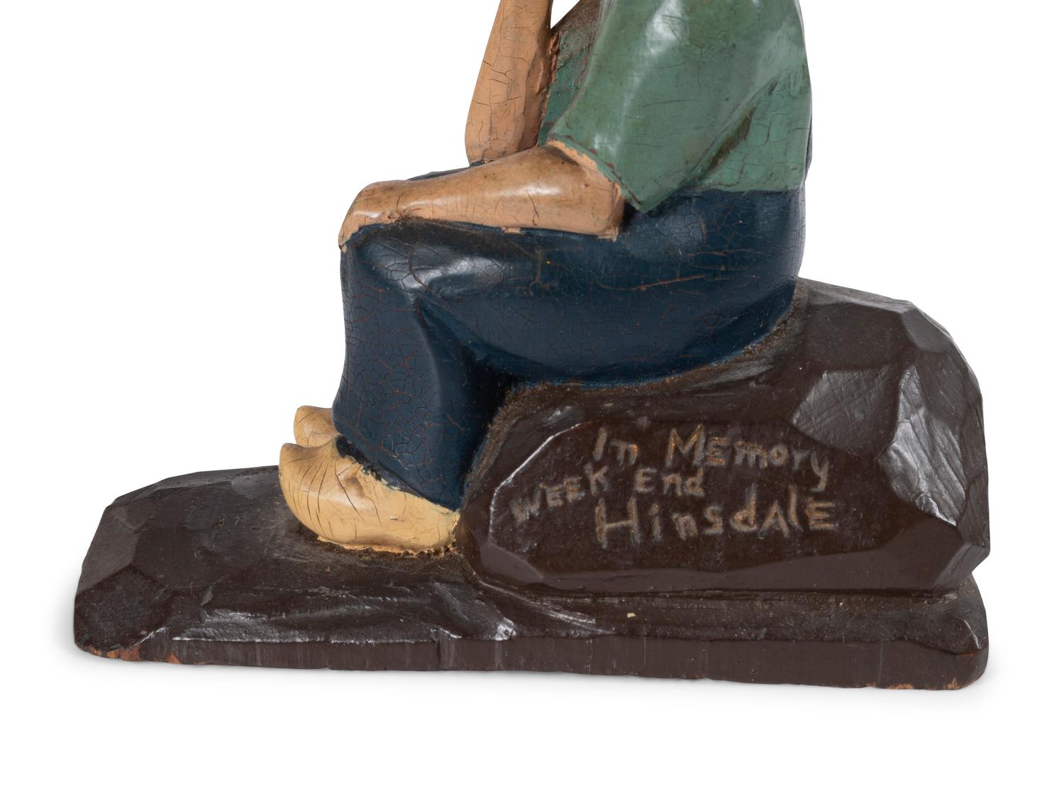Four Carved and Painted Wooden Folk Art Figures