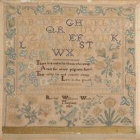 A needlework sampler Rachel Williams, Maryland, dated "1827"