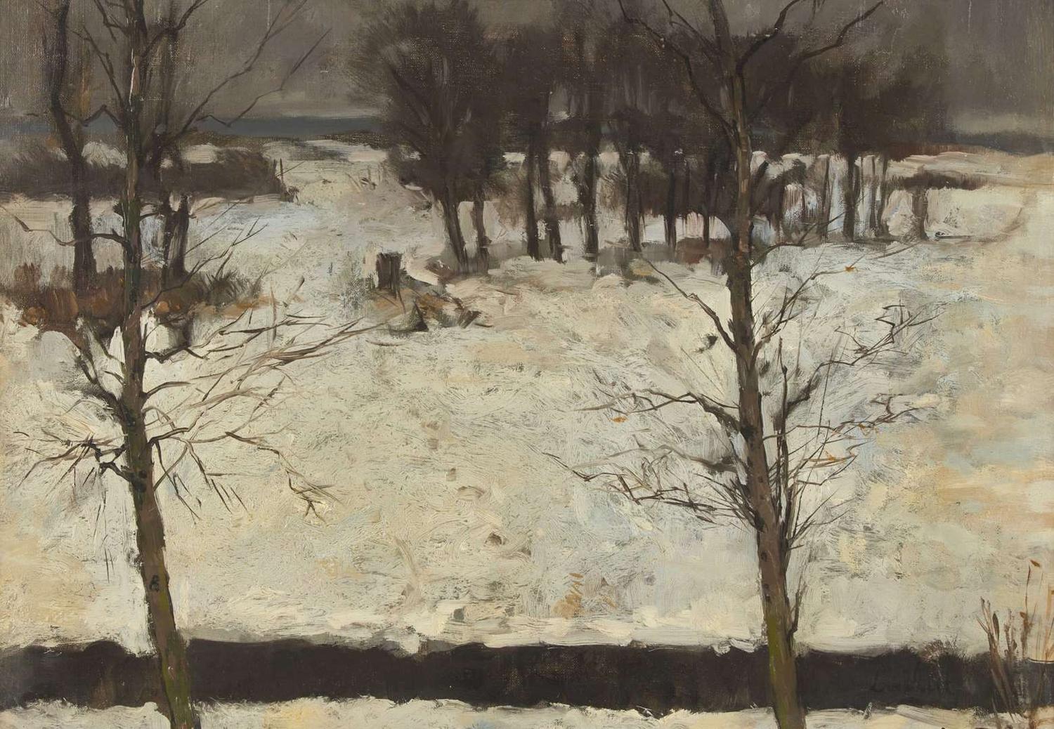 Bror Julius Olsson Nordfeldt (American, 1878–1955) - Footsteps in the Snow