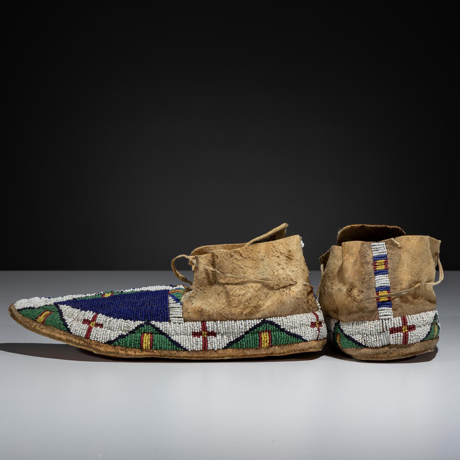 Sioux Beaded Hide Moccasins