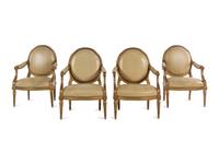 A Set of Four Louis XVI Giltwood Fauteuils