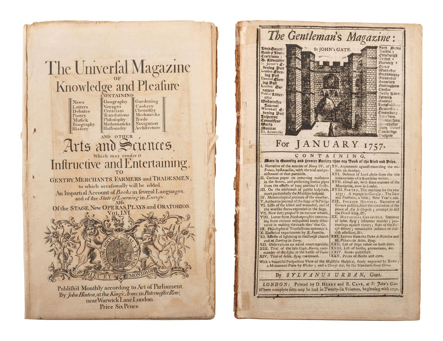 [REVOLUTIONARY WAR]. The Gentleman's Magazine . 7 issues, 1775.