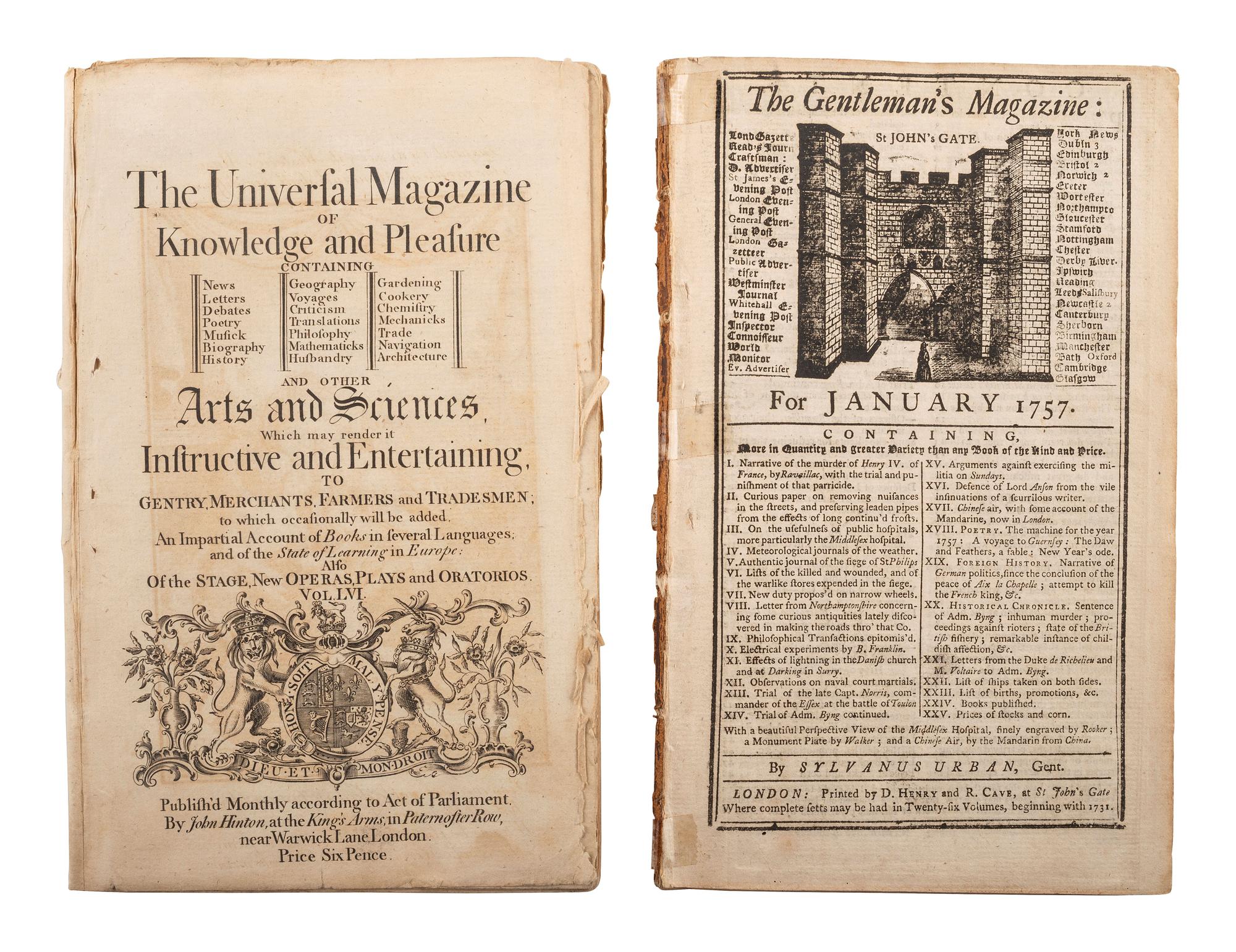 [REVOLUTIONARY WAR]. The Gentleman's Magazine . 7 issues, 1775.