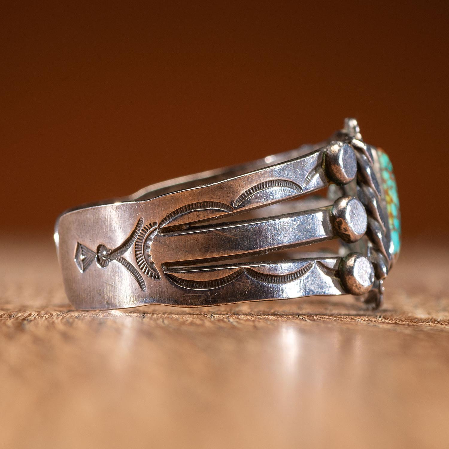 Navajo Silver and Turquoise Cuff Bracelet