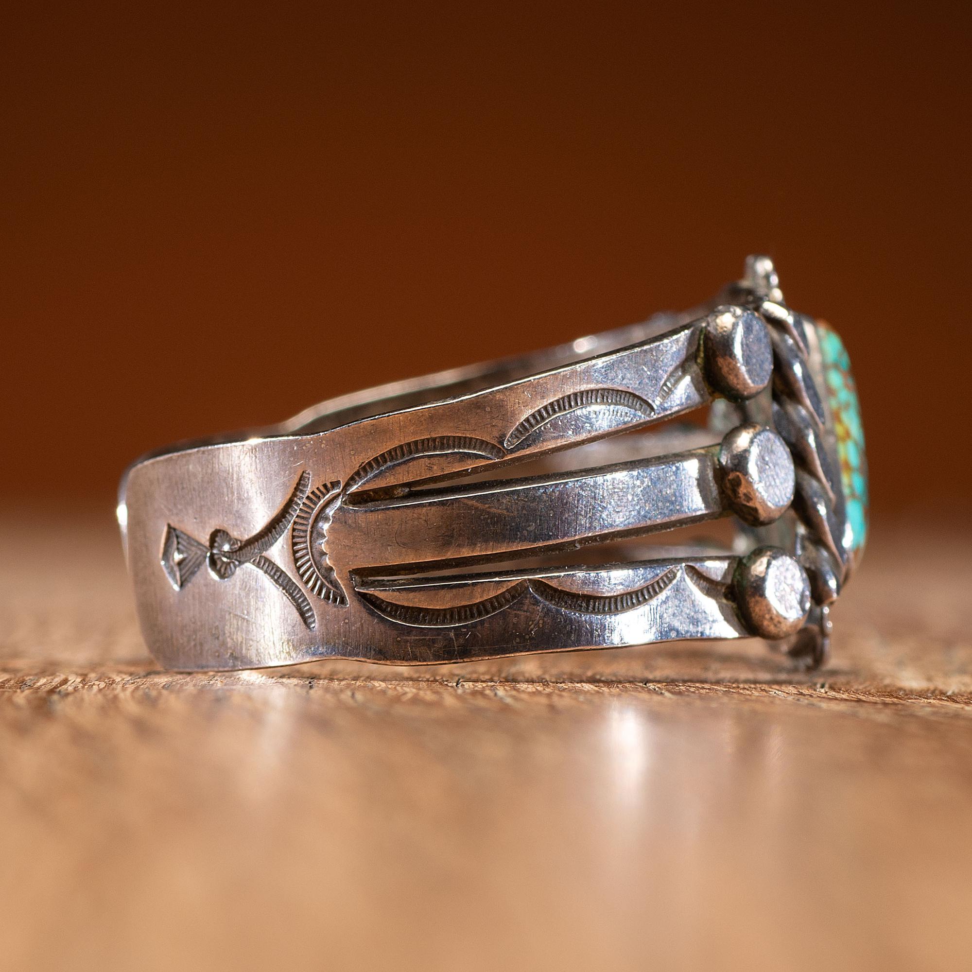 Navajo Silver and Turquoise Cuff Bracelet