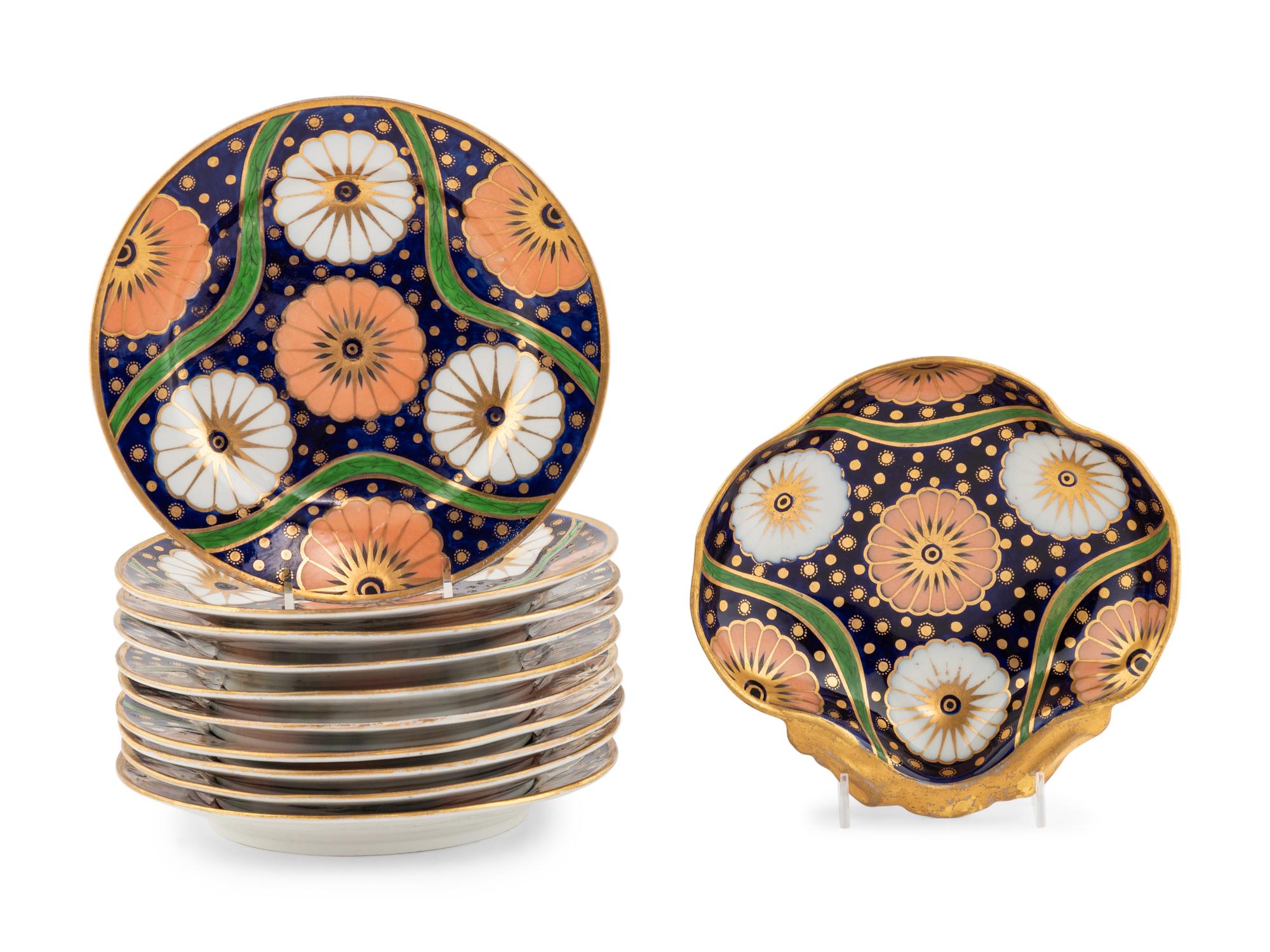 A Set of Coalport Porcelain Dessert Service Articles